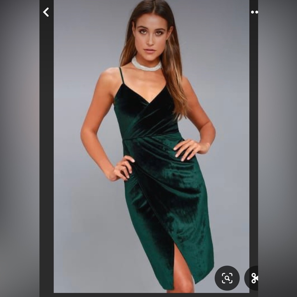 Cocktail club emerald green midi dress